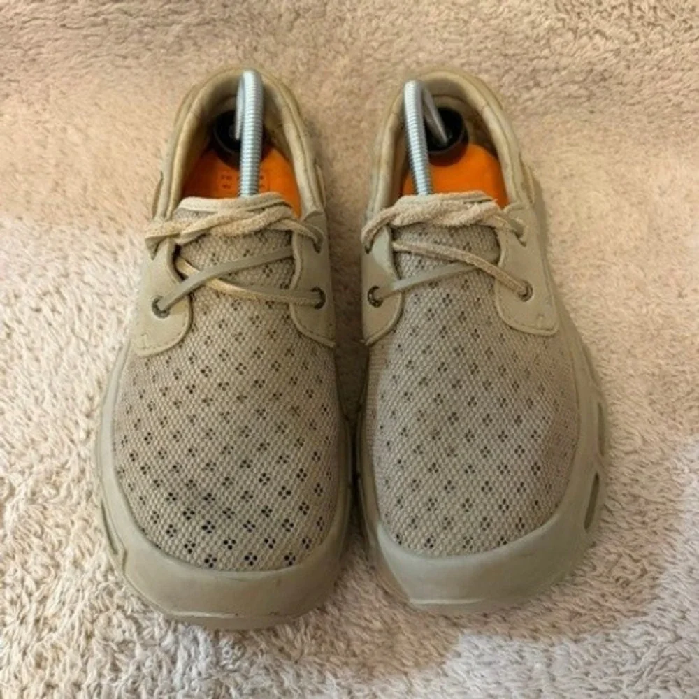 SoftScience The Fin Mens 9 Khaki Tan Mesh Water Boat Shoes Lightweight Trileon